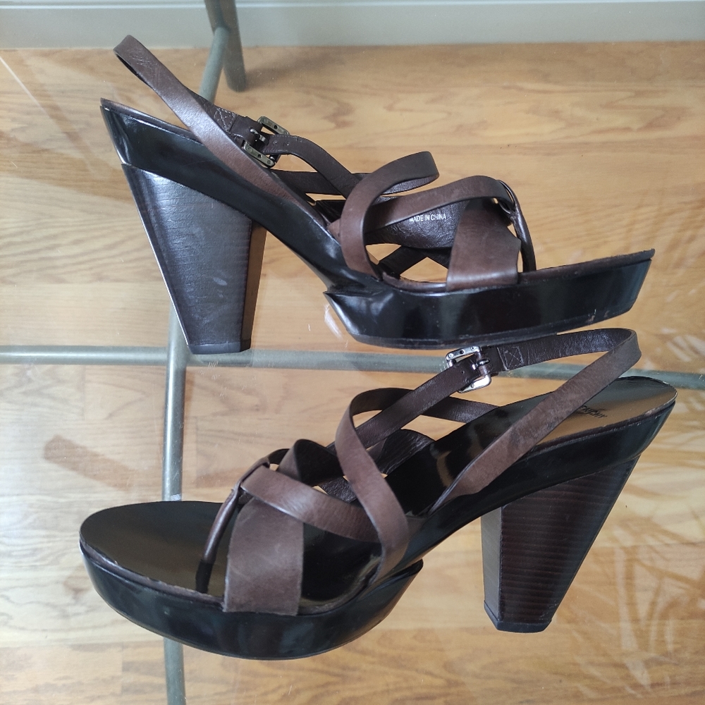 Givenchy Platform Slingback Adjustable Strap Brow… - image 6